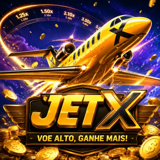 Jato do JetX decolando com a curva do multiplicador subindo